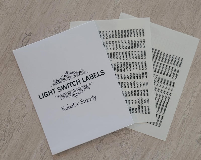 RobaCo Supply Light Switch Labels - Transparent Switch Identifier System for Organizing Your Home and Office - Image 2